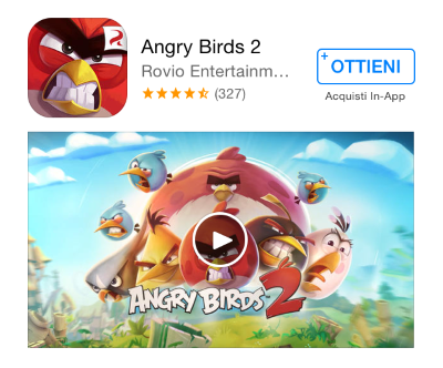 An app listed with its video preview.